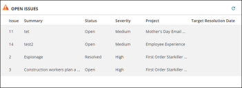 Open Issues dashboard widget